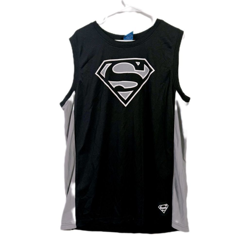 DC Comics Black‎ and Gray Superman Tank Top